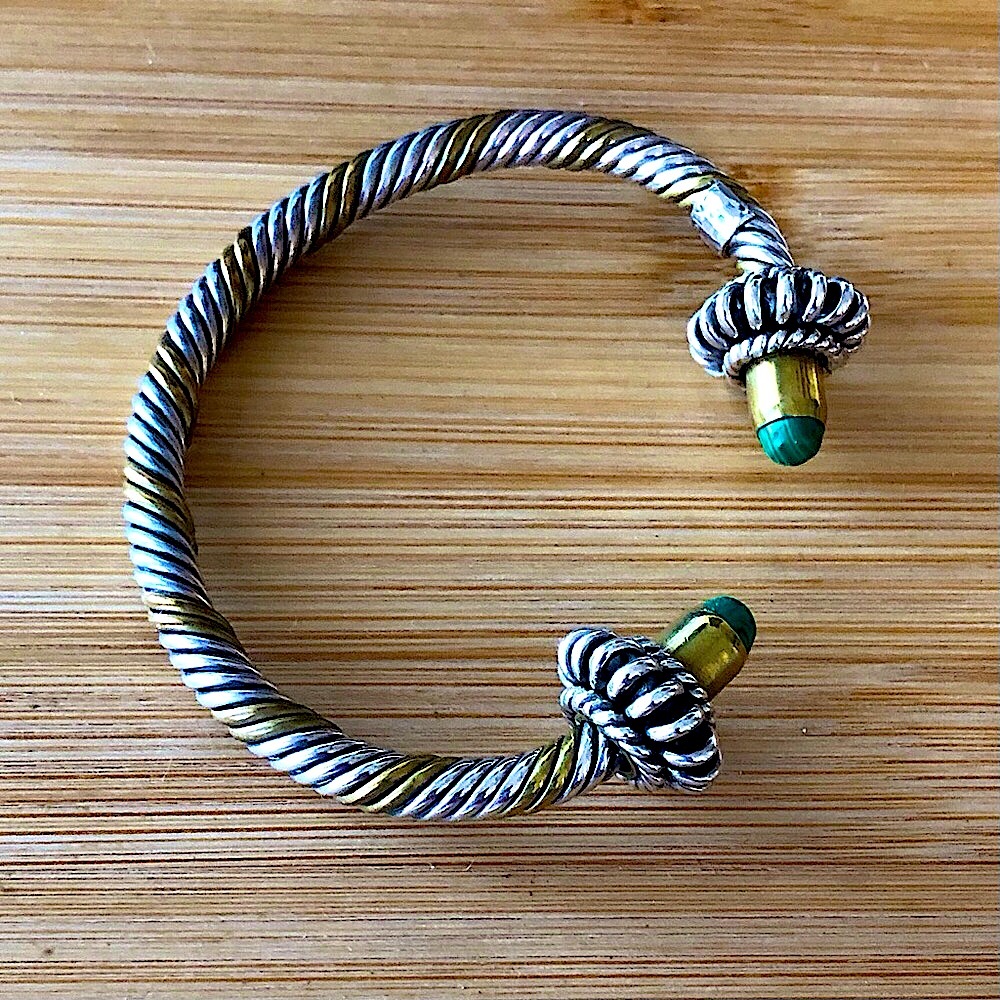 $142 Vintage Gold and Silver 41.2 gr Bracelet Marked tp -112  924 Mexico